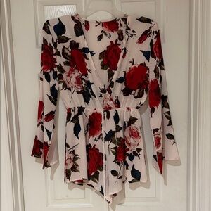 Floral V-Neck Romper